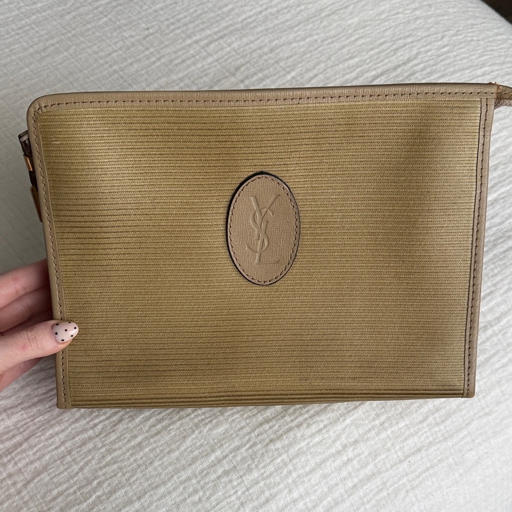 Vintage YSL Tan Clutch - Picture 3 of 12